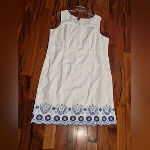 Talbots Plus Women's Sleeveless Linen & Cotton Fully Lined Dress Size 16W NWT